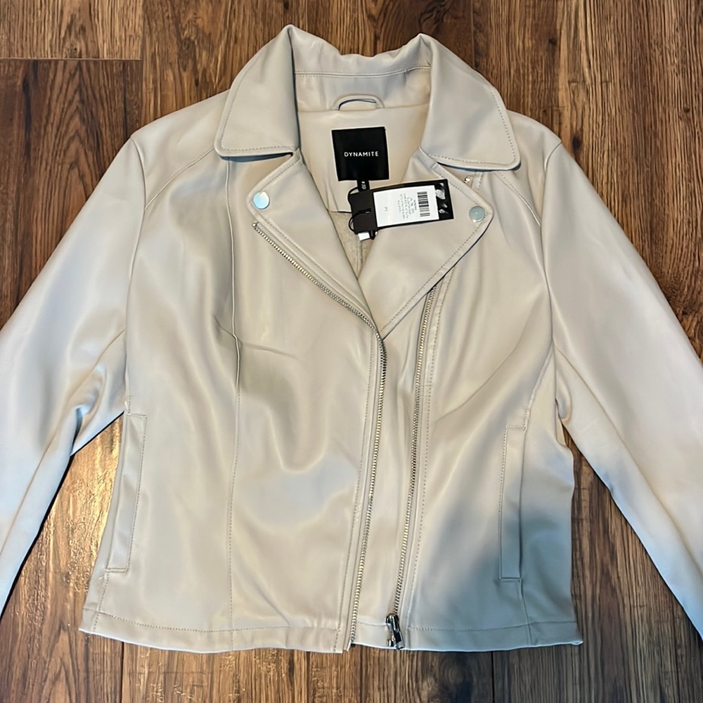 Dynamite tan leather jacket